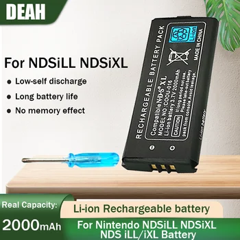 1 шт. Перезаряжаемые литий-ионные аккумуляторы 3,7 В 2000 мАч для Nintendo NDSiLL NDSiXL Сменный аккумуляторный блок с отвертками