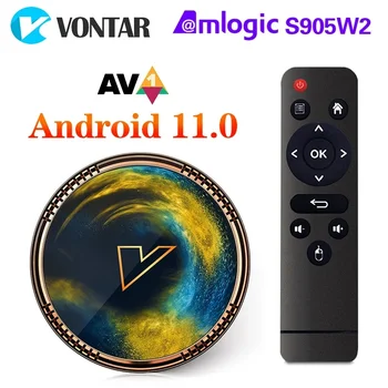2022 VONTAR X2 Amlogic S905W2 Smart TV Box Android 11 4G 64GB Поддержка AV1 Wifi BT Медиаплеер TVBOX 4GB32GB телеприставка 2GB16GB
