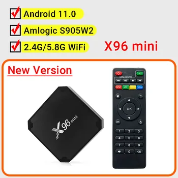 2023 Новый X96 Mini TV Box Android 11,0 Smart TV Box Amlogic S905W2 2,4 G/5,8 G WiFi Поддержка 4K H.265 HEVC телеприставка X96mini