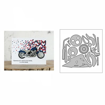 2023 Новый мотоцикл с Днем отца Металлические режущие штампы для скрапбукинга, тиснения бумажных поздравительных открыток, изготовления фотоукрашений