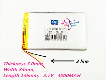3 линии 3083136 3,7 В аккумулятор для планшета 4000 мАч 3083138 литий-ионная аккумуляторная батарея для медицинского устройства или POS DVD DVR 3084134