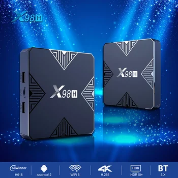 4G 64GB Smart TV BOX X98H Android 12 Allwinner H618 BT5.0 Wifi 2,4G 5G 4K Медиаплеер Google Smart TV Box Media Playe