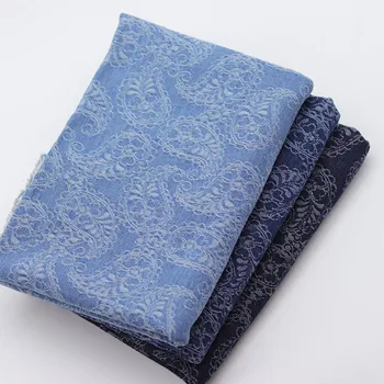 50 см * 150 см/шт Жаккардовая ткань из денима кешью, выстиранная из плотной ткани для одежды