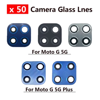50 шт 100% Оригинал для Motorola Moto G 5G Plus, задняя камера, стеклянный объектив с клеем, Замена запасных частей для ремонта