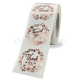 500 шт. наклейки в виде веточек с круглой печатью ручной работы для подарочной коробки с конфетами, свадебные наклейки с надписью 