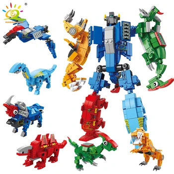 669шт 6в1 Динозавр Юрского периода Трансформация робота Dinobot World Park Строительные блоки Оружие Механические Кирпичи Игрушки для детей в подарок