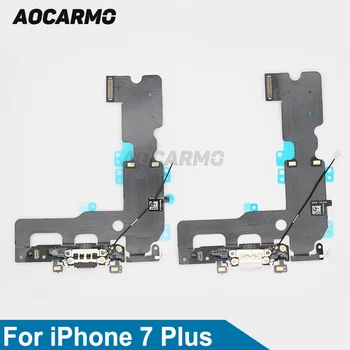 Aocarmo Черный/Белый Разъем Аудиокабеля Для наушников Зарядный USB-порт Гибкий Кабель Для iPhone 7 Plus 7P 5,5