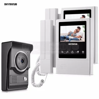 DIYSECUR 4,3-дюймовый видеодомофон, видеодомофон 700TV, линейная ИК-камера ночного видения HD для домашнего офиса, заводская новинка 1V2