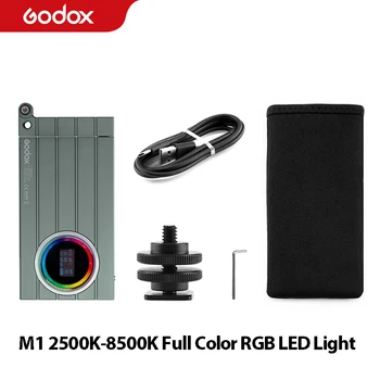 Godox M1 2500 K-8500K Полноцветный RGB Светодиодный Светильник Карманного Размера Type-C Перезаряжаемый Светодиодный Видео Креативный Светильник С Несколькими Спецэффектами