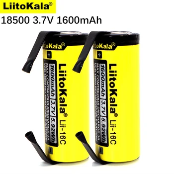 LiitoKala Lii-16C 18500 1600mAh 3,7V Аккумуляторная Батарея Recarregavel Литий-ионный Аккумулятор Для Светодиодного Фонарика + DIY Никель