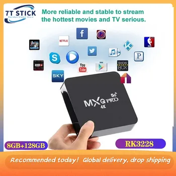 MXQ PRO 4K Smart TV Box Android 2,4 и 5g Wifi 8 гб 128 гб Rockchip 3228 HD 3D Android телеприставка Медиаплеер Mi s Box