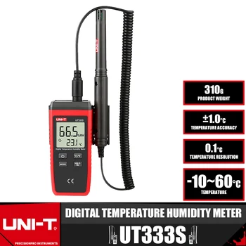 UNI-T UT333S Мини Цифровой Измеритель температуры и влажности, Наружный Гигрометр, Блок индикации перегрузки, Преобразователь подсветки, гигрометр