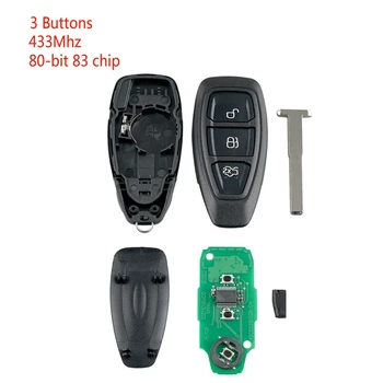 Автомобильный умный дистанционный ключ с 3 кнопками Подходит для Ford Focus C-Max Mondeo Kuga Fiesta B-Max 433 МГц