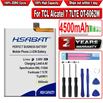 Аккумулятор HSABAT 4500mAh TLp038C1 для Alcatel 7 7LTE OT-6062W OT-6062 Revvl 2 Plus 6062Z