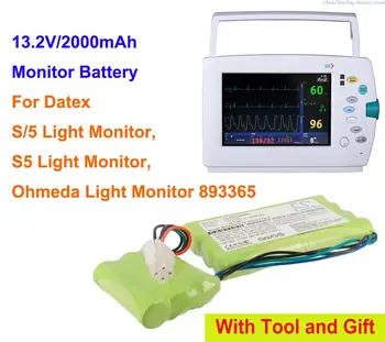 Аккумулятор для монитора GreenBattey 2000mAh BATT/110269, OM11491 для Datex Ohmeda Light Monitor 893365, S/5 Light Monitor, S5 Light