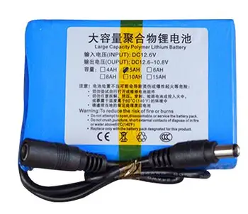 Бесплатная доставка Полимерно-литиевая батарея 12V 5000mAh 5Ah Перезаряжаемые батареи Светодиодная лампа GPS контрольная батарея