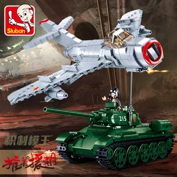 Военный истребитель МиГ-15 Бис Второй мировой войны, 215 танков, Наборы строительных блоков, Креативные модели кирпичей, Развивающие игрушки для детей