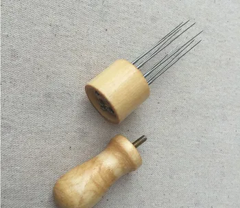 Деревянная игла для валяния с 8 иглами для шерстяного иглоукалывания DIY инструменты ручной работы suitbale для плоской подставки