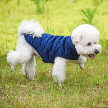 Зимняя одежда для собак Жилет Двусторонняя куртка для собак Пальто Теплая толстая одежда для домашних животных Водонепроницаемая одежда для маленьких и крупных собак 8 цветов