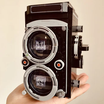 Игрушка для детей Ретро цифровая зеркальная камера Черная машина с видеоуправлением 3D модель DIY Мини блоки Кирпичное здание
