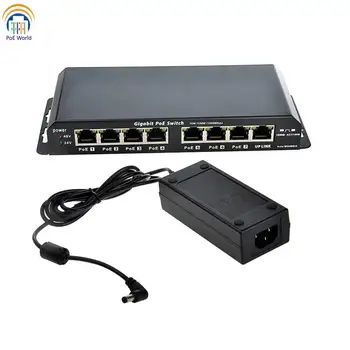 источник питания 48 В 60 Вт с 8-портовым коммутатором Gigabit Ethernet PoE используется для камер Ubiquiti и Mikrotik