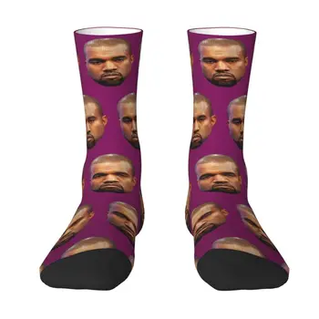 Кавайные мужские носки Kanye West Funny Meme Dress Socks Унисекс Теплые дышащие носки для экипажа с 3D принтом