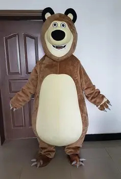 Костюм талисмана медведя, темно-бурый медведь, классический наряд персонажа мультфильма, костюм бурого медведя, гуляющего на вечеринке в честь Хэллоуина