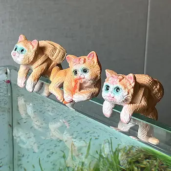 Креативные украшения для аквариума с кошками из мультфильма Каваи, кошки, лазающие собаки, подвесные украшения для озеленения стен аквариума