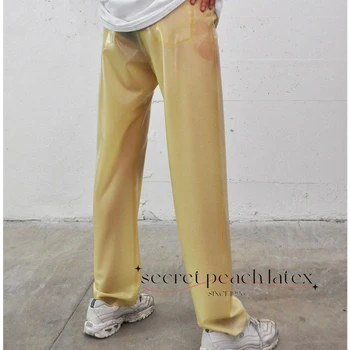 Латексные прозрачные брюки Мужские латексные брюки Повседневный свободный резиновый костюм Индивидуальный размер