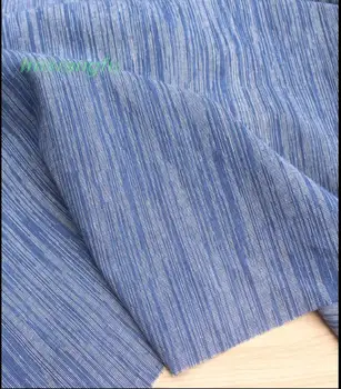 Литературная и художественная однотонная синяя ткань, абстрактная полосатая ткань, верхняя ткань для одежды, рубашка, занавеска, скатерть DIY ткань.
