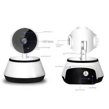 Мини-камера для домашнего наблюдения Беспроводная смарт-камера WiFi Аудиозапись Наблюдения Радионяня для новорожденных HD Электронная няня