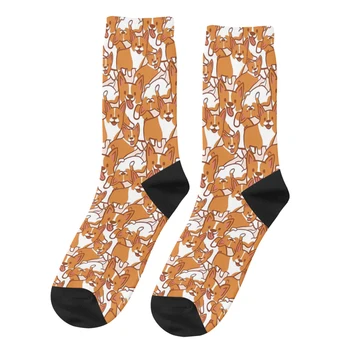 Модные мужские носки в стиле ретро с изображением собаки Корги Унисекс в стиле хип-хоп с принтом Happy Crew в подарок