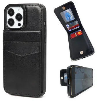 Модный женский чехол-бумажник для мобильного телефона iPhone 14 Pro с отделениями для карт, роскошный мужской магнитный карман для монет