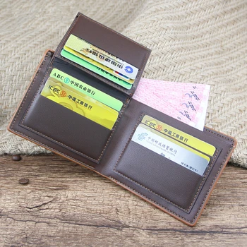 Мужской кошелек из искусственной кожи, короткий деловой черный / кофейный / коричневый, держатель для кредитных карт, мужской кошелек с рисунком аллигатора, карман для монет на молнии