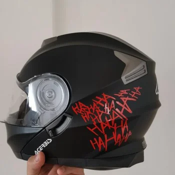 Наклейки на мотоциклетный шлем Moto Cross, Ха-ха, Светоотражающий тип, Водонепроницаемые наклейки для мотоциклов Cafe Racer Sportster, аксессуары для мотоциклов