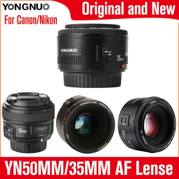 Объектив YONGNUO YN35mm F2.0 F2N, объектив YN50mm для цифровой зеркальной камеры Nikon F Mount D7100 D3200 D3300 D3100 D5100 D90, для цифровой зеркальной камеры Canon