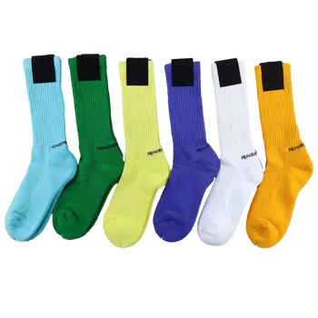 Повседневные носки для скейтборда нейтрального однотонного цвета, модные спортивные носки из чистого хлопка с этикеткой PMO, носки с вышивкой GD Peace в тюбиках