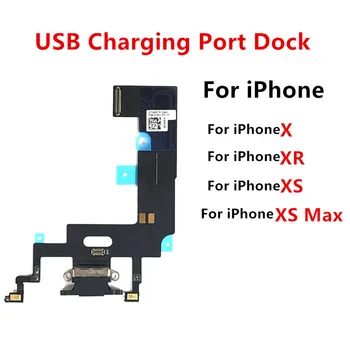 Порт зарядки Док станция USB Разъем для iPhone X XR XS Max Гибкий кабель для передачи данных микрофона Зарядное устройство Аудиоразъем для наушников Замена запасных частей