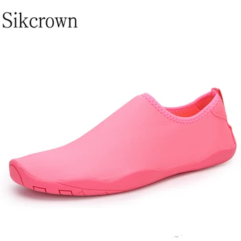 Розовая водная обувь для женщин, водная обувь для мужчин, черные пляжные сандалии на открытом воздухе босиком, нескользящие кроссовки для дайвинга на реке и море Выше по течению.