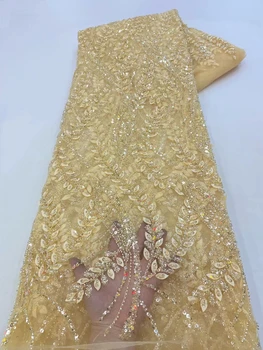 Роскошная американская одежда из пайеток, кружева, тюля, вышитого бисером, сетчатая ткань с 3D цветами, одежда для свадебного платья