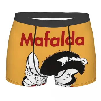 Сексуальные мультяшные боксеры Mafalda, Шорты, трусы, мужские трусы с аргентинскими комиксами Quino Comics, нижнее белье