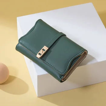 Трехстворчатый женский кошелек среднего дизайна, брендовый кошелек из искусственной кожи, женский держатель для карт, портмоне высокого качества