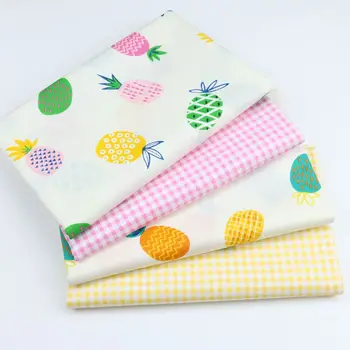 Хлопчатобумажная ткань с принтом ананаса 50 см * 160 см Для пошива платьев для девочек, постельного белья, детского одеяла, швейного материала Tissu D30