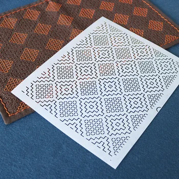 шаблон цветочной Вышивки DIY Ручной Работы чайный коврик подставка для вышивания ткани Инструмент для вышивания Шаблона Sashiko Инструмент для рисования