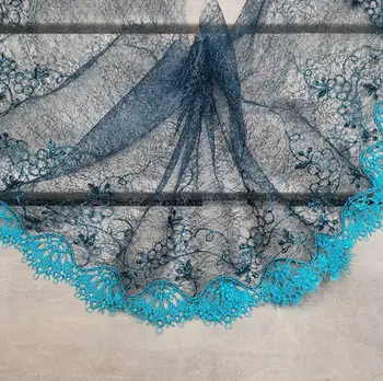 Ширина 2 метра 19 см Синий DIY Планки Выдалбливают Цветок Кружевная Лента Свадебное Платье Невесты Швейное Ремесло