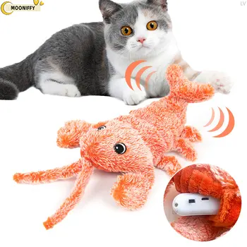 Электрическая Прыгающая игрушка для кошек с креветками, Имитирующая Танец Омара, Плюшевые игрушки для домашних собак, кошек, Чучело животного, Интерактивная игрушка